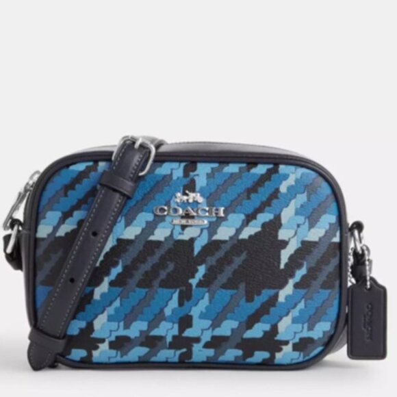 COACH Mini Camera Bag With Plaid Print - Picture 1 of 6